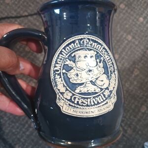 Maryland Renaissance Festival Dark Blue Ceramic Mug